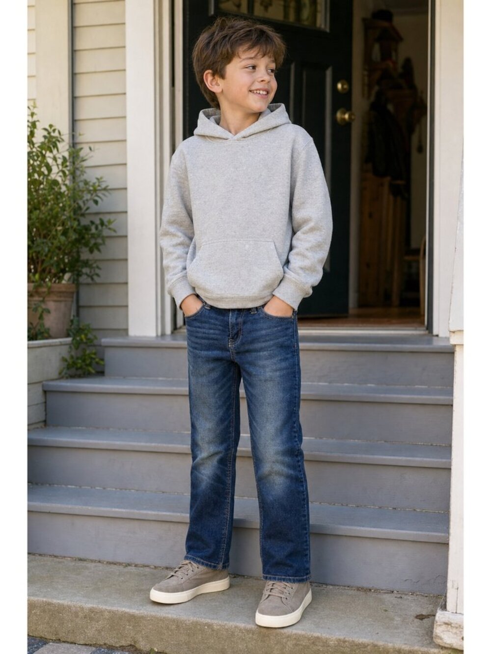 Gap Kids Straight Leg Dark Wash Stretch Jeans Boys 7 Slim Original Pants School.